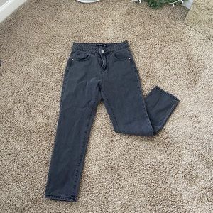 NASTYGAL high waisted grey wash mom jeans